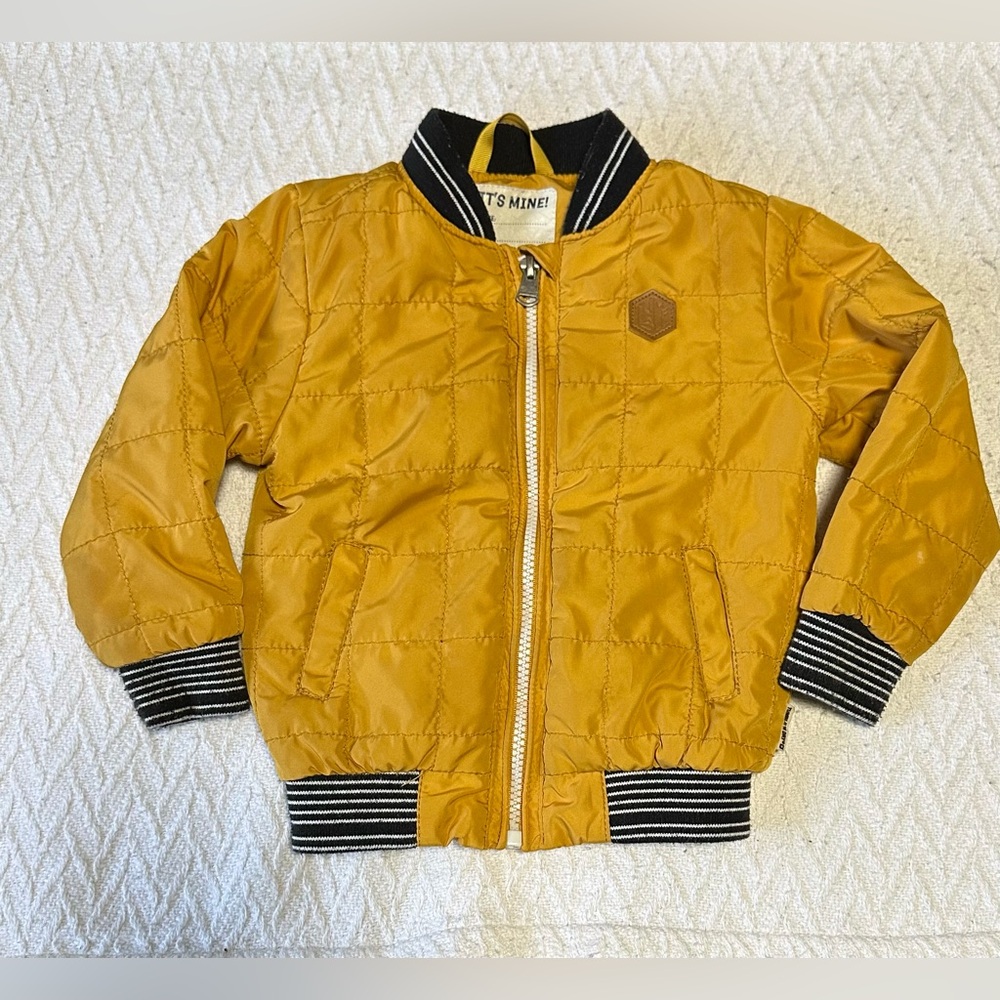 Tumble N Dry Toddler Mustard Yellow Puffer Bomber Jacket Size 24M